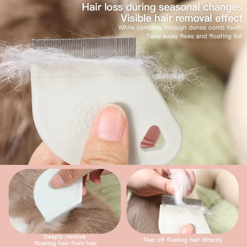 Stainless Steel Needle Pet Dog Cat Fur Grooming Hair Comb Open Knot Flea Comb