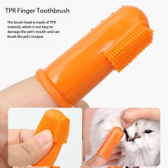 Pet Oral Cleaning Set Tube-packed Double-headed & Finger Toothbrush Dog Teeth Care Kit Wholesale