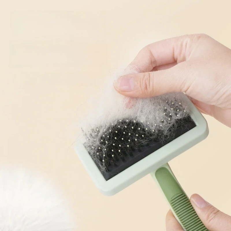 Colorful Dog Massage Brush Floating Hair Removal Effective Pet Cat Comb Comfortable Handle Hair Remover Pet Cleaning Tool