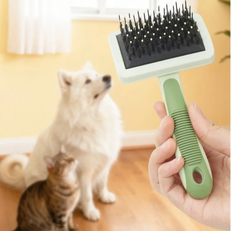 Colorful Dog Massage Brush Floating Hair Removal Effective Pet Cat Comb Comfortable Handle Hair Remover Pet Cleaning Tool