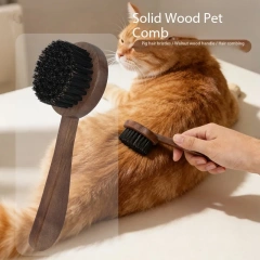 Vintage Walnut Wood Pet Comb For Dogs And Cats Hair Removal Grooming Brush Cross-border Pet Supplies