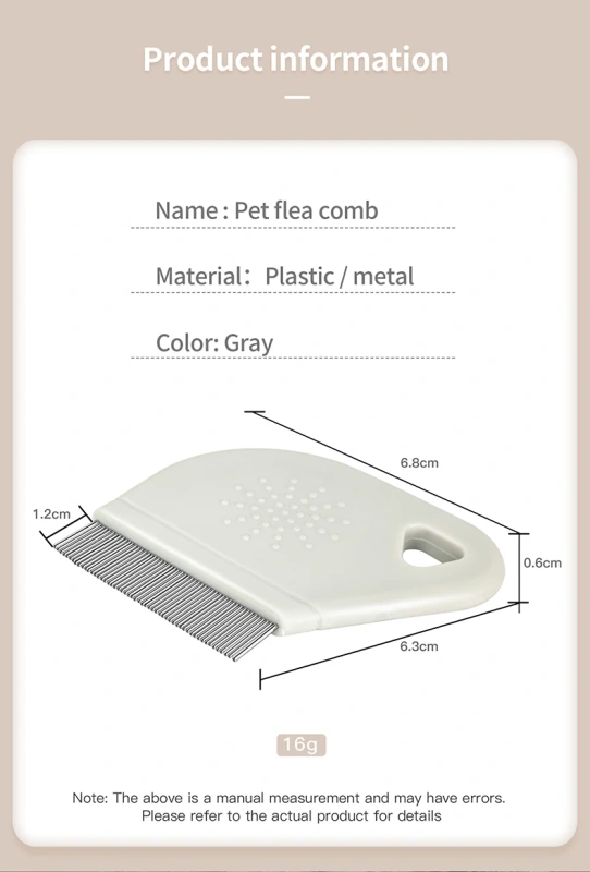 Stainless Steel Needle Pet Dog Cat Fur Grooming Hair Comb Open Knot Flea Comb
