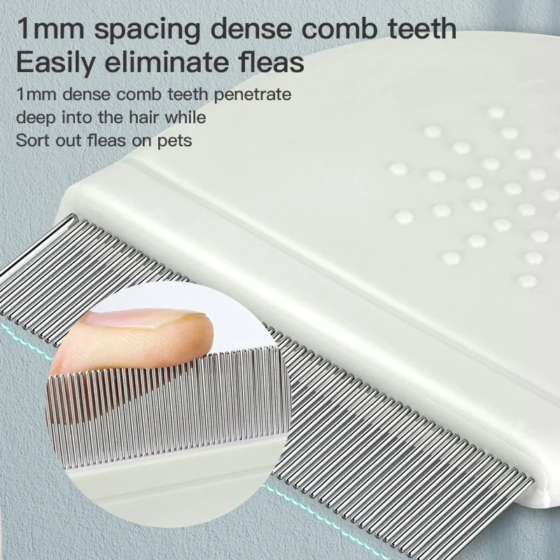 Stainless Steel Needle Pet Dog Cat Fur Grooming Hair Comb Open Knot Flea Comb