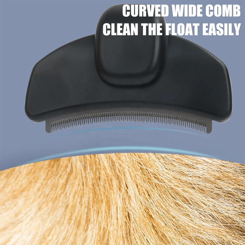 Pets Self Cleaning Curved Deshedding Comb Stainless Steel Grooming Brush for Shedding Fur Removal