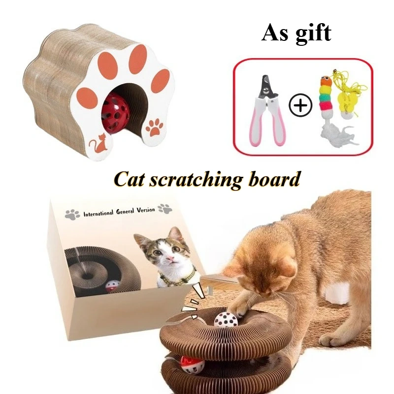 Transformable Kitty Cat Toy with Gifts Wear Resistant No Crumbs Cat Scratching Board Resistant To Scratching Post for Cats