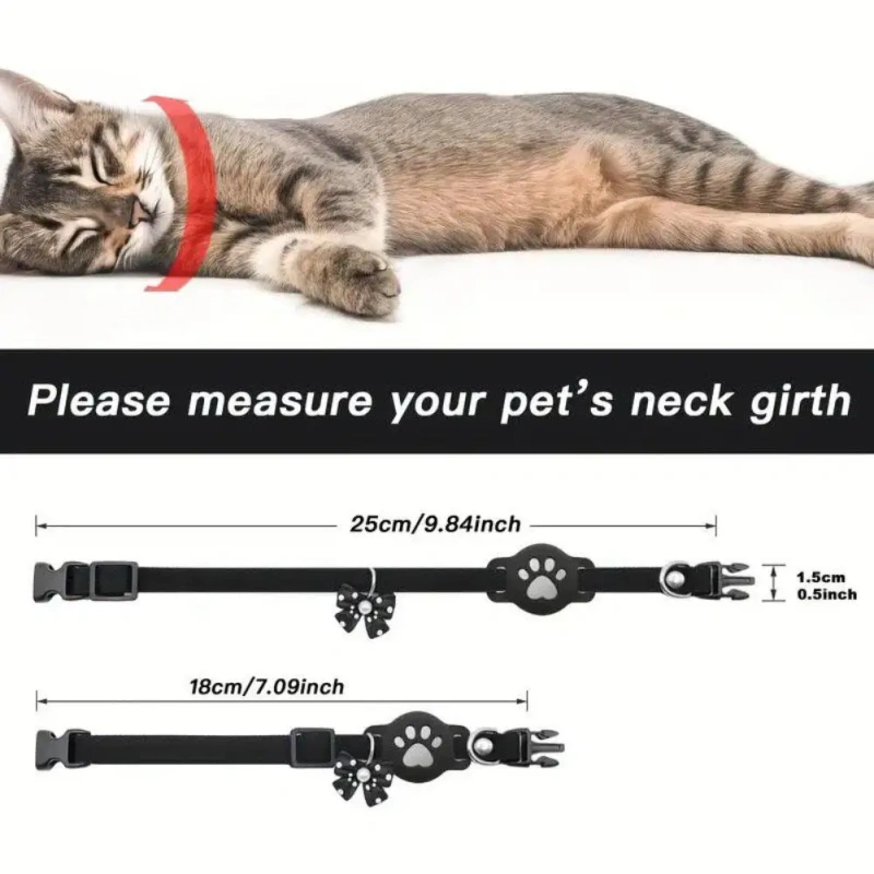 Pet Reflective Collar Locator Cat Dog IOS Android Air Tag Holder Waterproof Adjustable GPS Tracker Necklace Pet Supplies NEW