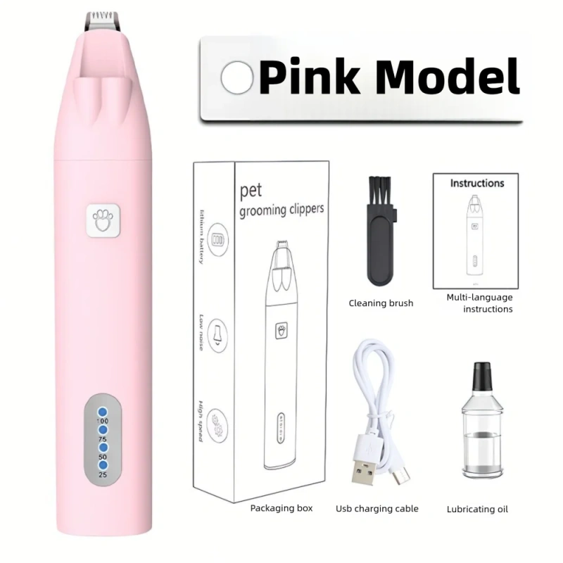 with Led Light Dog Hair Trimmer Waterproof Rechargeable Pet Foot Hair Trimmer Pet Care Supplies Nail Grinder