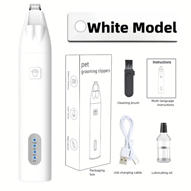 with Led Light Dog Hair Trimmer Waterproof Rechargeable Pet Foot Hair Trimmer Pet Care Supplies Nail Grinder