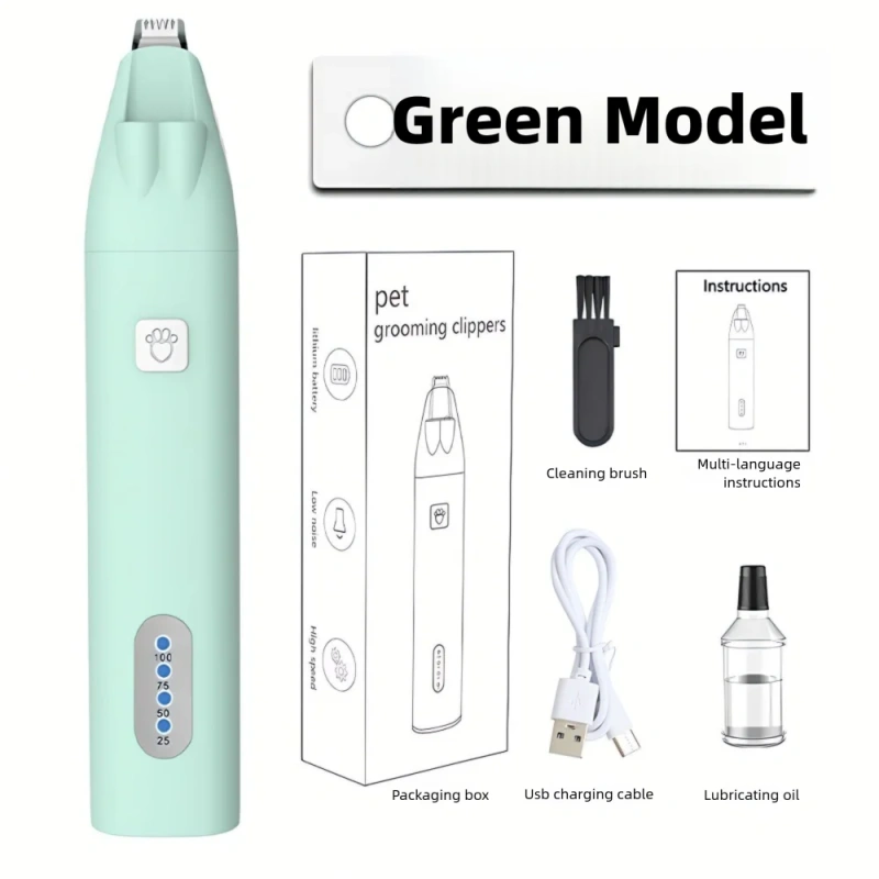 with Led Light Dog Hair Trimmer Waterproof Rechargeable Pet Foot Hair Trimmer Pet Care Supplies Nail Grinder