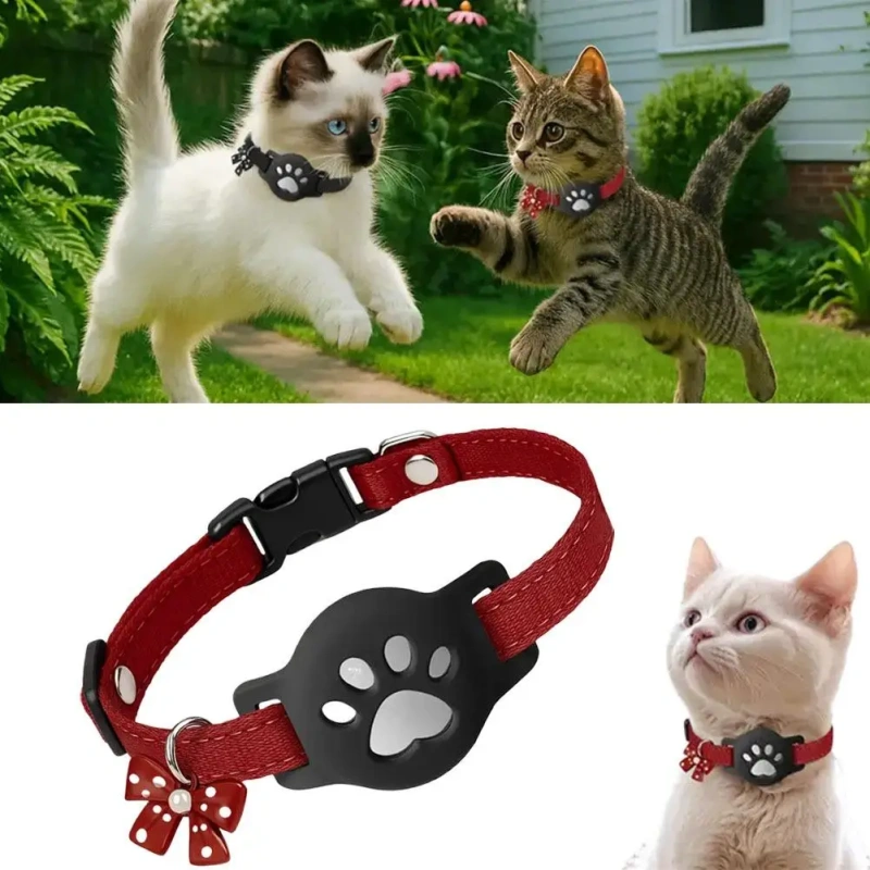 Pet Reflective Collar Locator Cat Dog IOS Android Air Tag Holder Waterproof Adjustable GPS Tracker Necklace Pet Supplies NEW