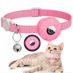 Anti-Lost Pet Cat Collar with Airtag Holder,for Apple Air Tag Positioning Kitten Collar with Reflective