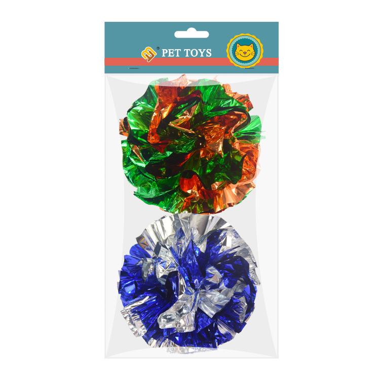 9cm Cat Mixed Color Squeak Paper Ball Toy