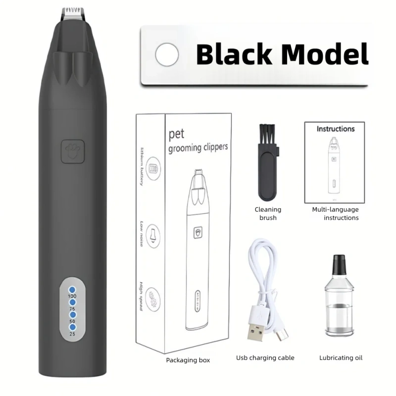 with Led Light Dog Hair Trimmer Waterproof Rechargeable Pet Foot Hair Trimmer Pet Care Supplies Nail Grinder