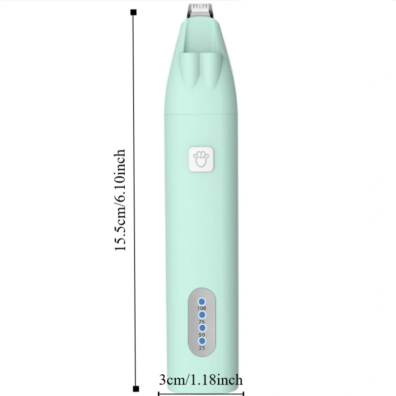 with Led Light Dog Hair Trimmer Waterproof Rechargeable Pet Foot Hair Trimmer Pet Care Supplies Nail Grinder