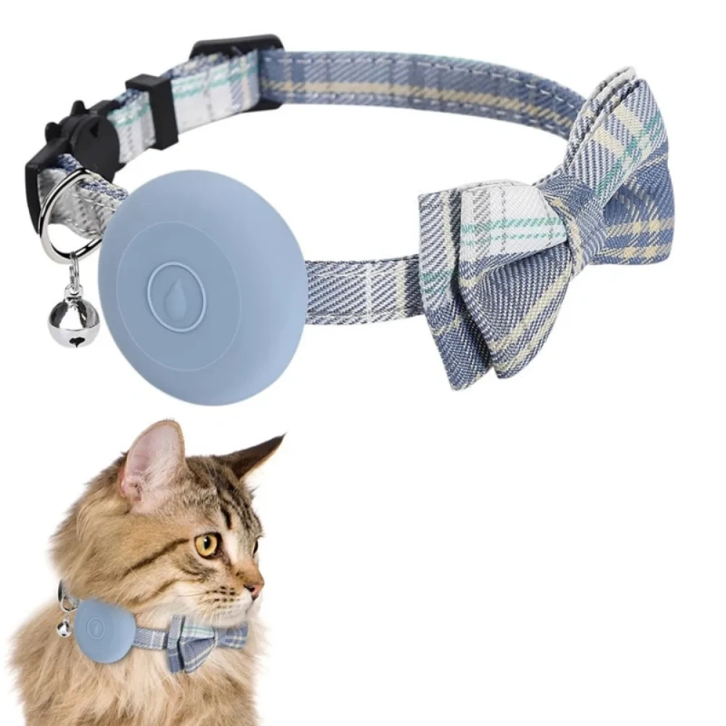 Bow Tie Pet Collar With Bell Silicone Protector Tracker Locator Holder Collar Accessories Adjustable for Airtag