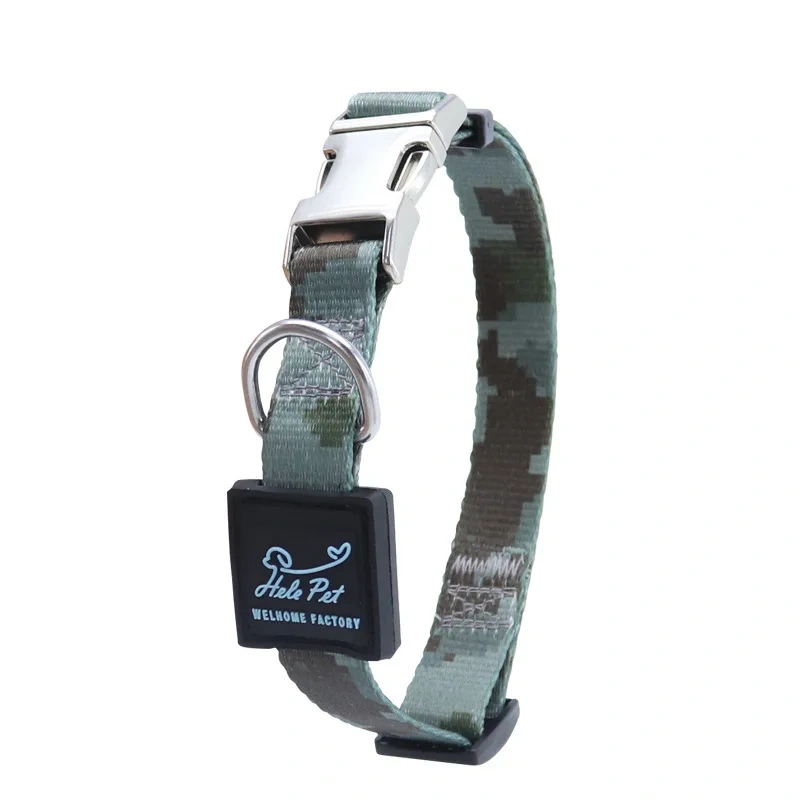 Dog Collar with Metal Buckle Color-Block- Adjustable Pet Collar for Small Medium Large Dogs Durable Nylon Dog Collar