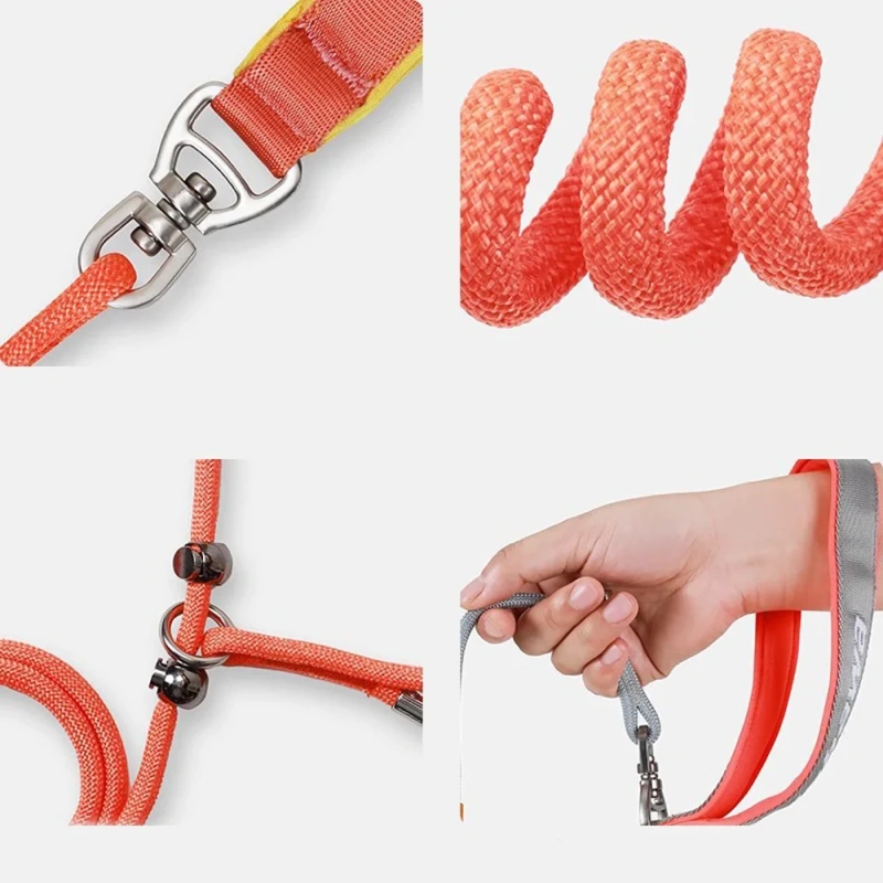 6mm Very Thin Ultra Fine Small Dog Leash Fashion Pet Round Rope Lead P Chain Collar With Handle Training Puppy Walking Leash