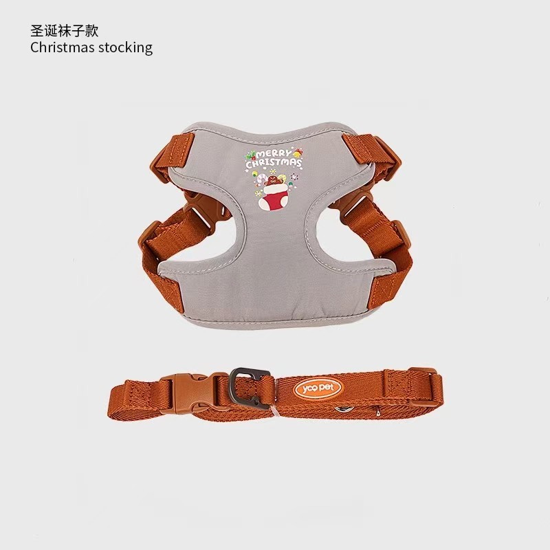 Christmas-themed dog harness