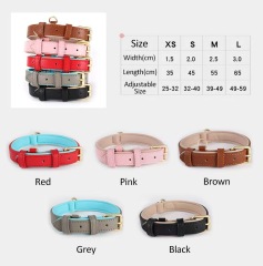 Leather Dog Collar Neoprene Padded Solid Leather Dog Collar 5-speed Adjustment Leather Collar