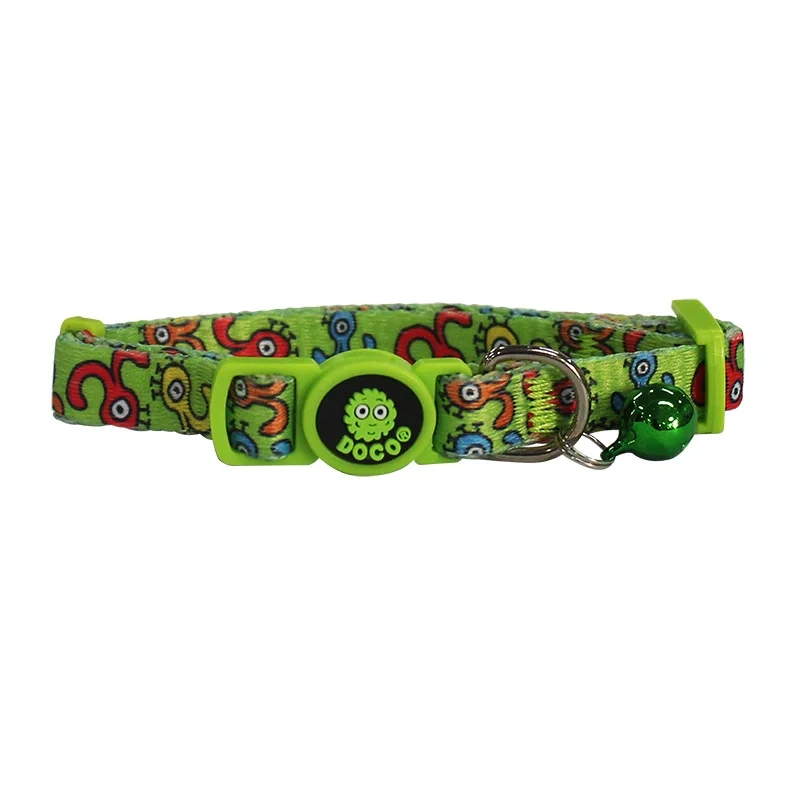 Juicepet Brand Hot Selling Style Polyester Printing Ring Cat Collars for Cat Cute Cat Buckle All Seasons Collar With Bell