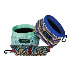 Dropshipping Products 2024 Pet Bowls Foldable Waterproof Cloth Portable Travel Magnet Folding Multifunctional Dog Bowl
