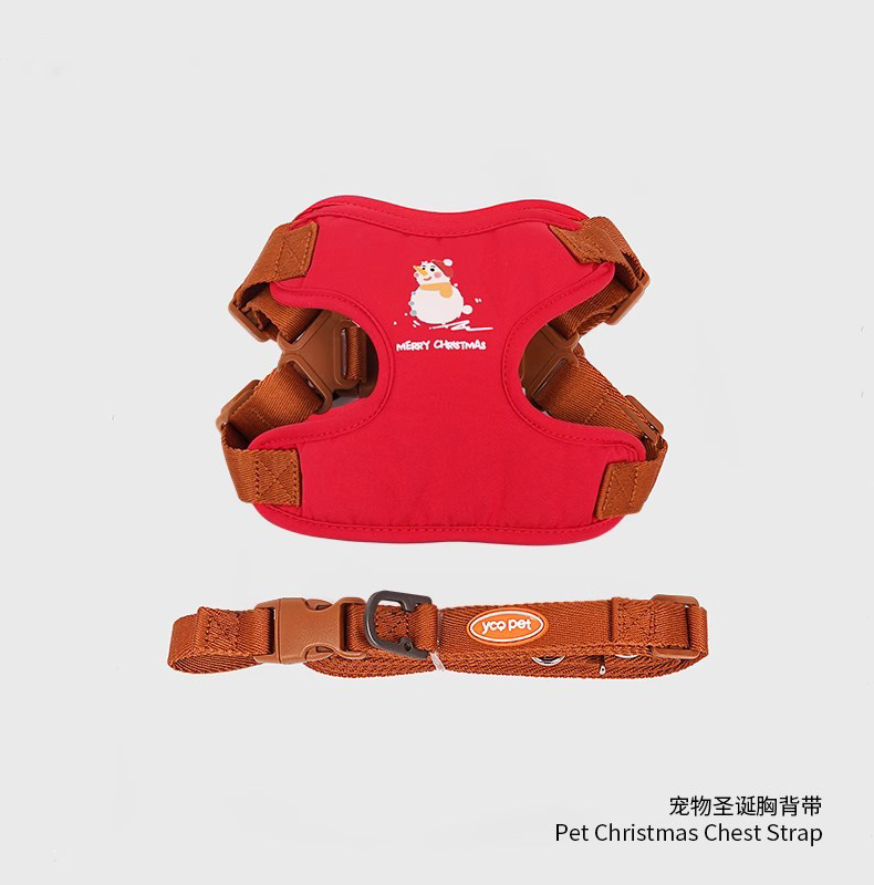Christmas-themed dog harness
