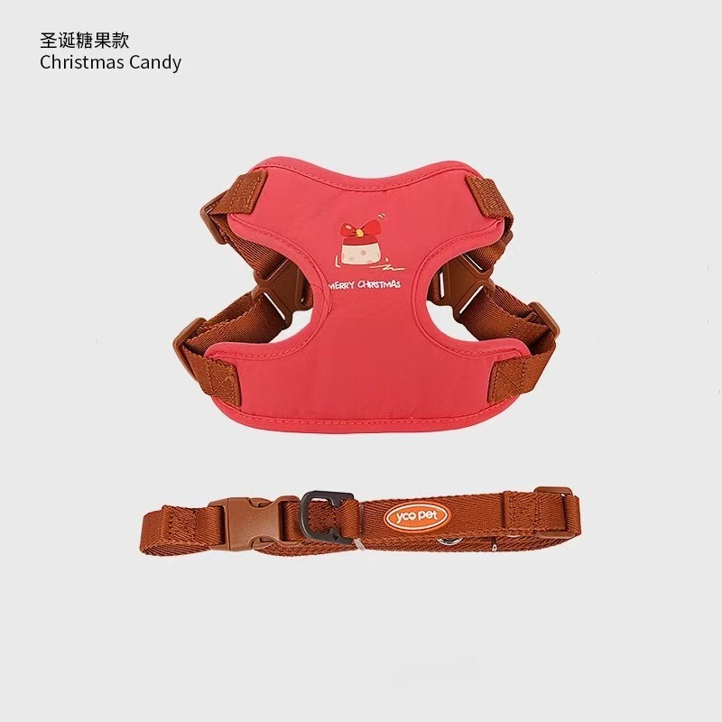 Christmas-themed dog harness