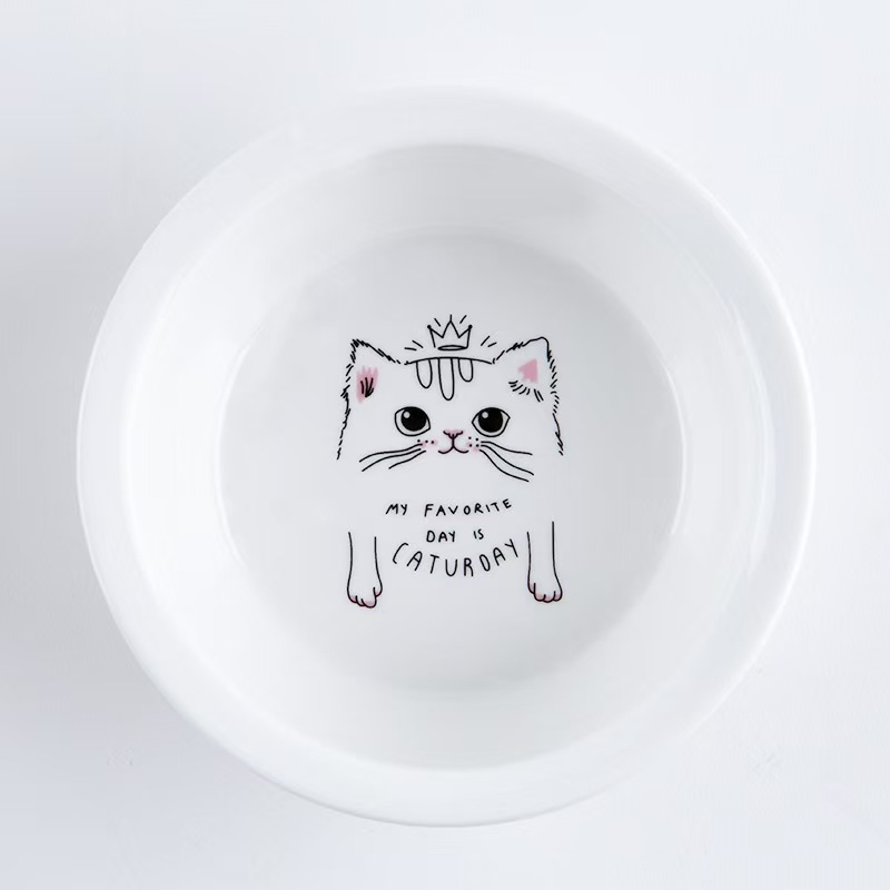 Ceramic bowl for pet cats