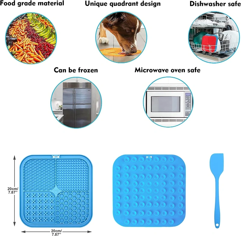 Custom Pet Pad Silicone Anxiety Relief Alternative Slow Eating Licking Mat Dog to Slow Feeder Dog Bowls