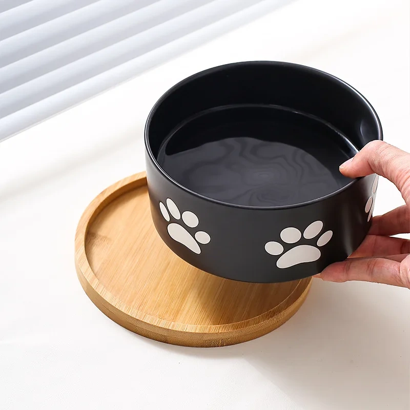 Hot Selling New Creative Debossed Claw Cute Ceramic Bowls Custom Hand Painted Pet Bowl Dog Cat Food Water Bowl Pet Supplier