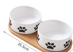 Cute Ceramic Bowls Custom Hand Painted Pet Bowl Dog Cat Food Water Bowl
