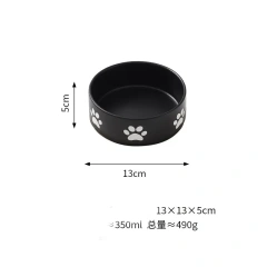 Hot Selling New Creative Debossed Claw Cute Ceramic Bowls Custom Hand Painted Pet Bowl Dog Cat Food Water Bowl Pet Supplier