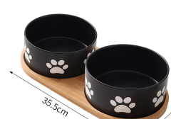 Cute Ceramic Bowls Custom Hand Painted Pet Bowl Dog Cat Food Water Bowl