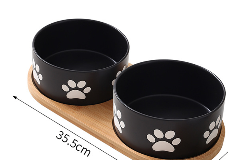 Cute Ceramic Bowls Custom Hand Painted Pet Bowl Dog Cat Food Water Bowl