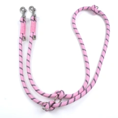 Hot Selling Multi Color Nylon Reflective Pet Double Head Leash Durable Sturdy for Outdoor Walking Training All  Dogs Daily Use