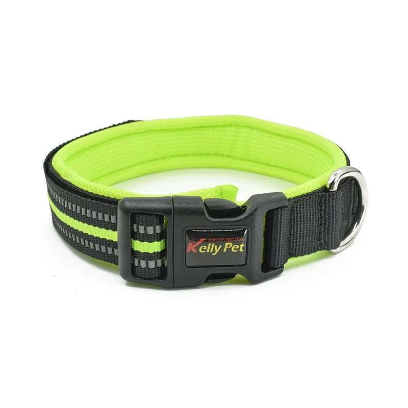 Kellypet Reflective Silk for Velcro Dog Training Collar Breathable Pet Mesh Padded Lights Classic Print Made Durable Polyester f