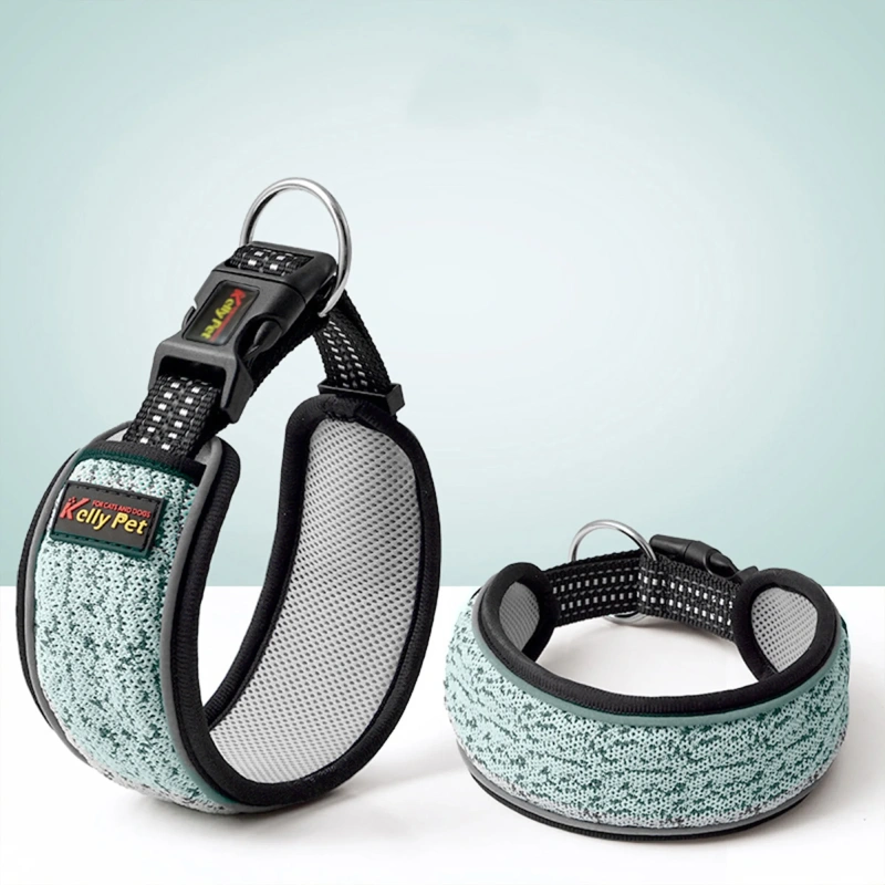 1pc Reflective Dog Collar, Breathable， Adjustable for Small Medium Large Dogs Pug