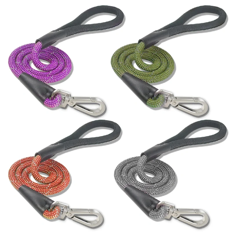 Ready Stock Luxury Nylon Reflective Dog Leash Custom Medium Large Dogs Strong Pulling Force Durable Fashion Classic Style
