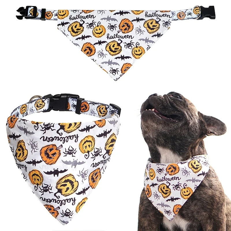 Halloween Dog Bandanas Dog Accessories for Small Large Dogs Cat Puppy Pet collar Pumpkin Skull Dogs Bandana 1Pc
