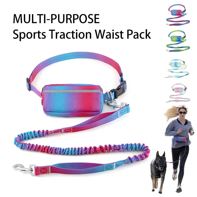 Hands Free Dog Leash with Bag Zipper Pouch Outdoor Pet Daily Product Handfree Dog Leash With Waist Bag Oxford Cloth Pet Supplies