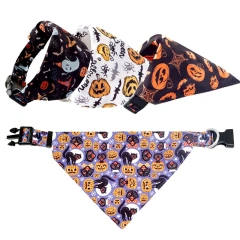 Halloween Dog Bandanas Dog Accessories for Small Large Dogs Cat Puppy Pet collar Pumpkin Skull Dogs Bandana 1Pc