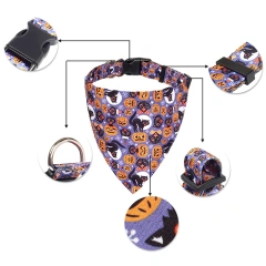 Halloween Dog Bandanas Dog Accessories for Small Large Dogs Cat Puppy Pet collar Pumpkin Skull Dogs Bandana 1Pc