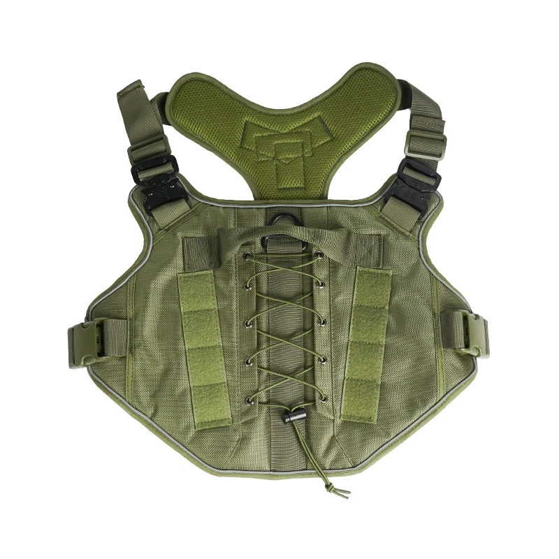 Customized Luxury Nylon Tactical Dog Harness Reflective Dog Chain Leash Medium Large Dogs Fashion Sport XL Outdoor Training Vest
