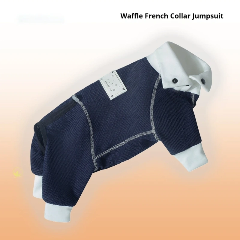 Cozy Dog Fleece Pajamas Snuggle Four-Legged Bodysuit with Belly Coverage Warm Puppy Clothes Thermal Dog Jumpsuit for Small Dogs