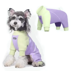 Dog Clothes Velvet Jumpsuit for Small Medium Dogs Warm Spring/Autumn Dog Overalls Undershirt Adjustable Back Soft Pet Outfit