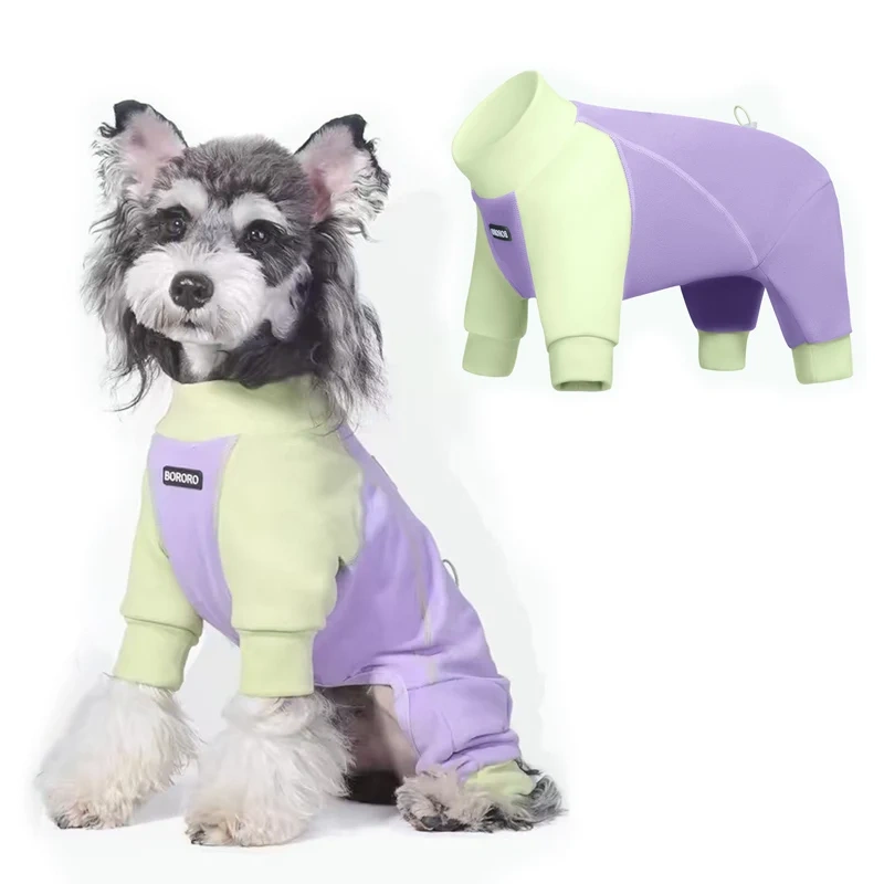Dog Clothes Velvet Jumpsuit for Small Medium Dogs Warm Spring/Autumn Dog Overalls Undershirt Adjustable Back Soft Pet Outfit
