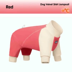Dog Clothes Velvet Jumpsuit for Small Medium Dogs Warm Spring/Autumn Dog Overalls Undershirt Adjustable Back Soft Pet Outfit