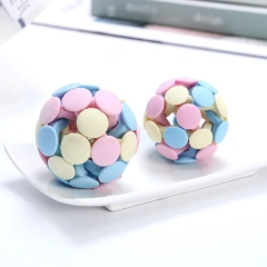 Colorful Macaron Cat Toy with Bell Knitted Tri-color Ball for Cats and Small Dogs Interactive Play Pet Supplies