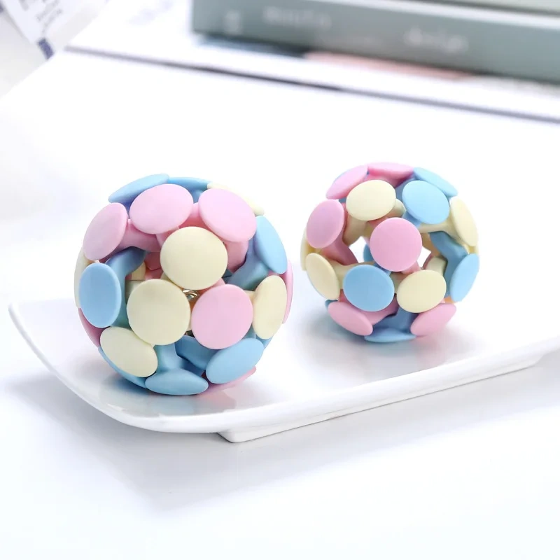 Colorful Macaron Cat Toy with Bell Knitted Tri-color Ball for Cats and Small Dogs Interactive Play Pet Supplies