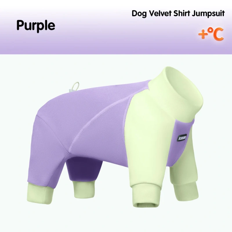 Dog Clothes Velvet Jumpsuit for Small Medium Dogs Warm Spring/Autumn Dog Overalls Undershirt Adjustable Back Soft Pet Outfit